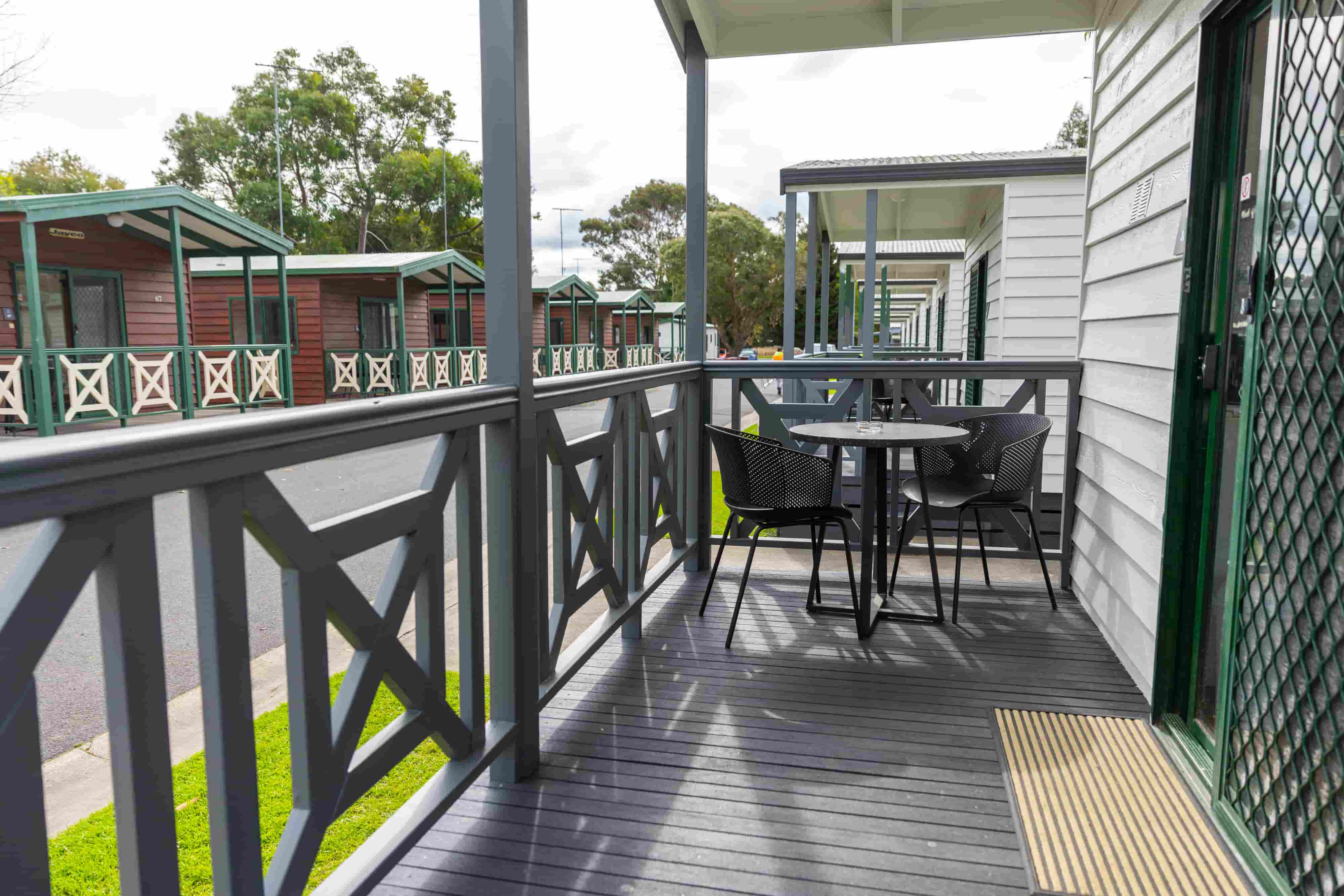 Tasman Holiday Parks cabins after repaint